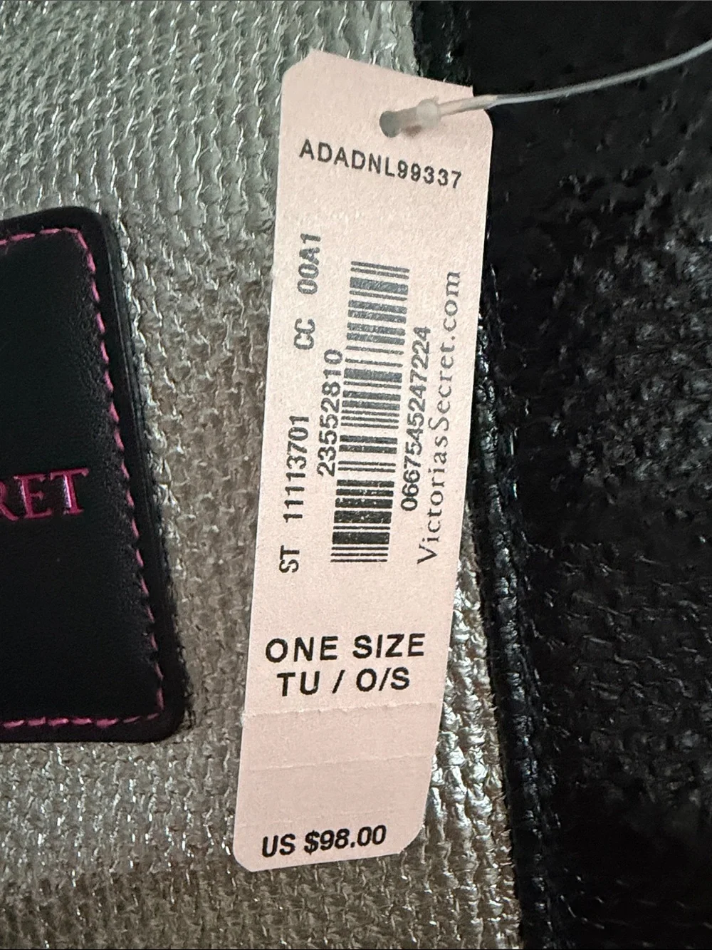 Victoria's Secret Silver and Black Duffel Tote